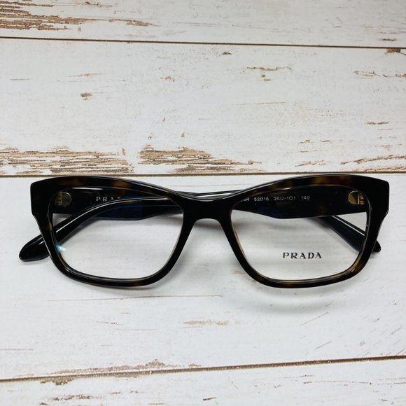 Prada Square Brown Havana Gold Eyeglasses Glasses Frames NWOT - Picture 12 of 12